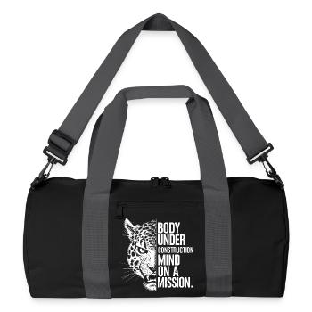 Body Under Construction Gym Quote - Recycled Duffel Bag - black/graphite grey - Front