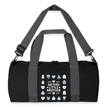 Motif Sœur et Petit Frère - Sac de sport recyclé - noir/gris graphite - Devant