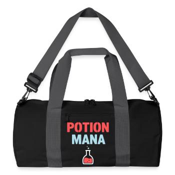 Potion Mana Text Gaming - Recycelte Duffel Bag - Schwarz/Graphitgrau - Vorne