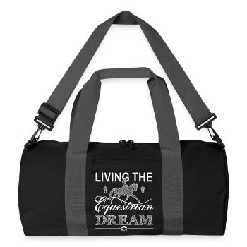 Living the equestrian dream - Dressage Edition - Recycelte Duffel Bag - Schwarz/Graphitgrau - Vorne