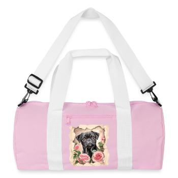 Black Pug Vintage - Sac de sport recyclé - rose/blanc - Devant