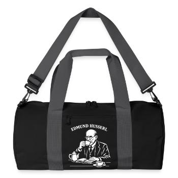 Husserl-Kaffeestudie - Recycelte Duffel Bag - Schwarz/Graphitgrau - Vorne
