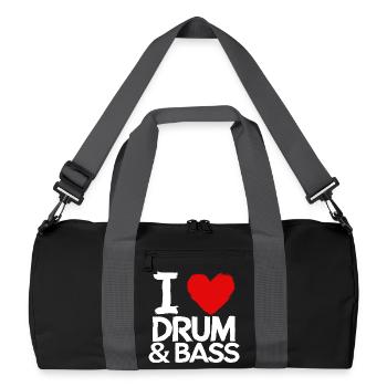 J’adore Drum & Bass Grunge Musique Batteur Drôle - Sac de sport recyclé - noir/gris graphite - Devant