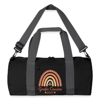 Große Cousine 2027 Boho Regenbogen - Recycelte Duffel Bag - Schwarz/Graphitgrau - Vorne