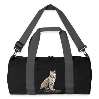 Lynx Rock Portrait Wildcat Nature - Recycled Duffel Bag - black/graphite grey - Front