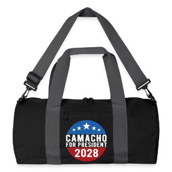 Camacho 2028 Emblem-Parodie Lustig, nicht sicher - Recycelte Duffel Bag - Schwarz/Graphitgrau - Vorne