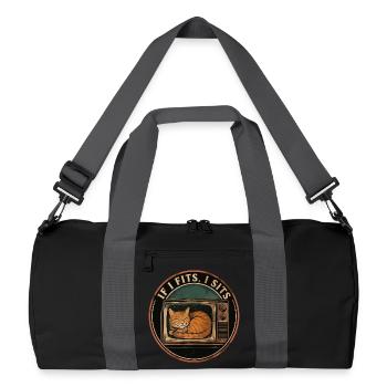 Chat Mignon Rétro TV If I Fits I Sits - Recycled Duffel Bag - black/graphite grey - Front