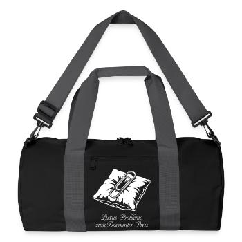 Luxus Probleme zum Discounter Preis. - Recycelte Duffel Bag - Schwarz/Graphitgrau - Vorne