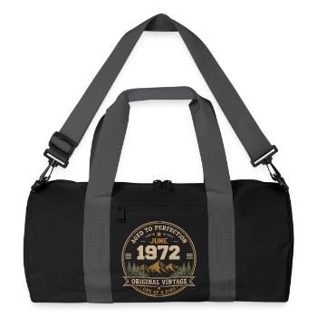 Vintage Juin 1972 - Perfection Originale Juin 1972 - Sac de sport recyclé - noir/gris graphite - Devant