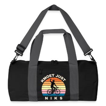 Kmoet just nothing, Dialecte anversois Chemises - Sac de sport recyclé - noir/gris graphite - Devant