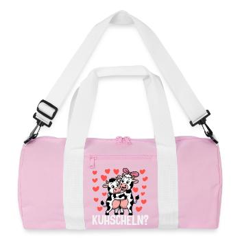 Kuhscheln Kuscheln Süße Kühe Liebe Kuh Paar - Recycelte Duffel Bag - Rosa/Weiß - Vorne