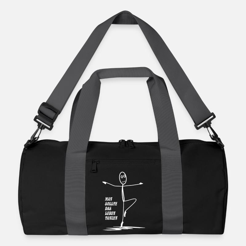 Man sollte das Leben tanzen - Recycelte Duffel Bag - Schwarz/Graphitgrau