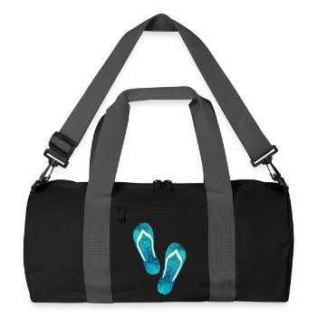 Flip flops yoga summer beach vacation - Recycled Duffel Bag - black/graphite grey - Front