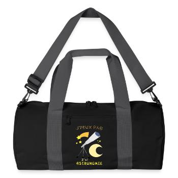 j'peux pas j'ai astronomie - Sac de sport recyclé - noir/gris graphite - Devant