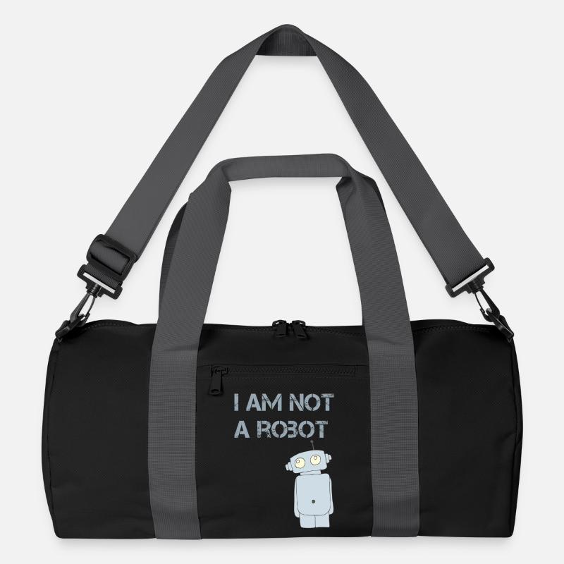 i am not a robot - Recycelte Duffel Bag - Schwarz/Graphitgrau