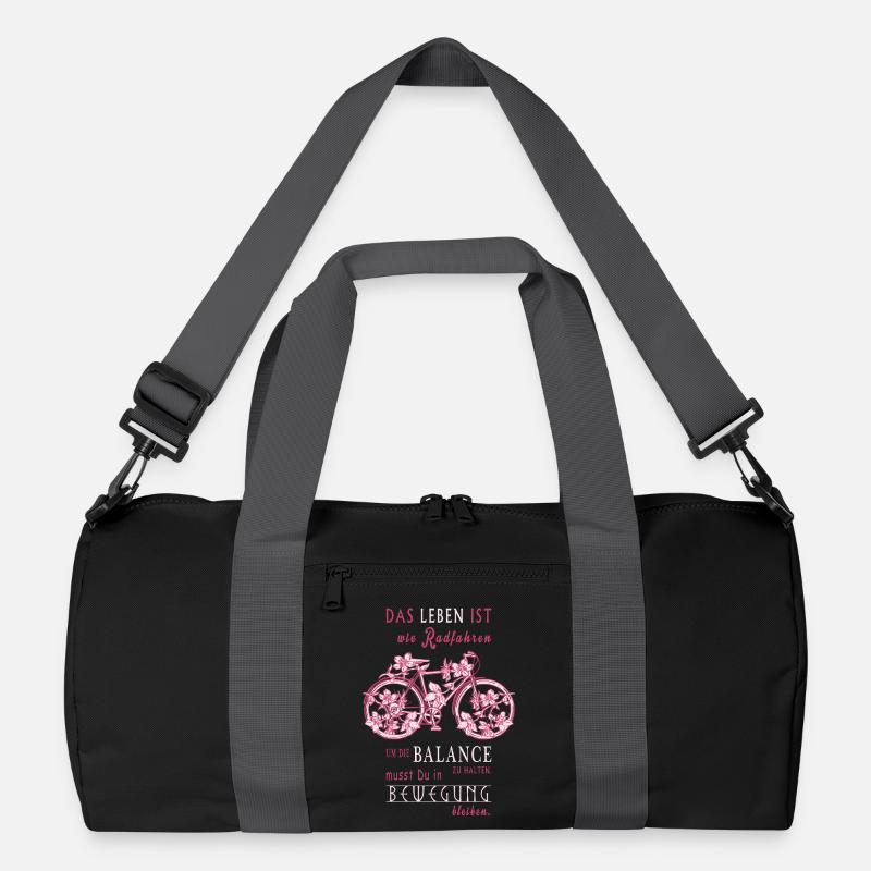 Das Leben ist wie Radfahren Recycelte Duffel Bag