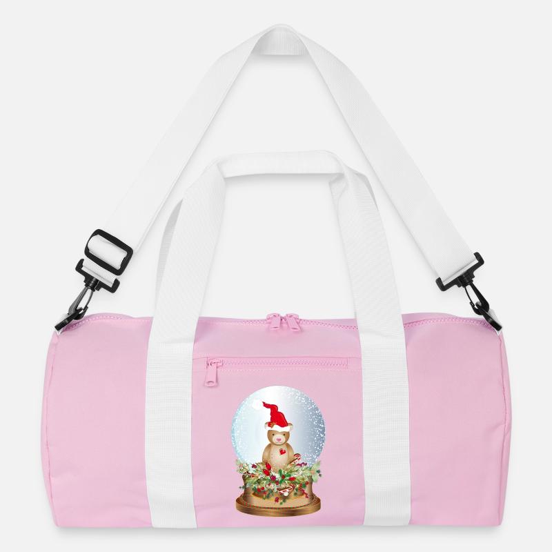 schöne nostalgische Schneekugel mit Teddybär Recycelte Duffel Bag