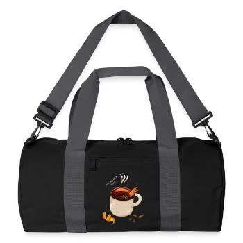 Heiß gewürzter Wein. Glühwein. Winterferien - Recycelte Duffel Bag - Schwarz/Graphitgrau - Vorne
