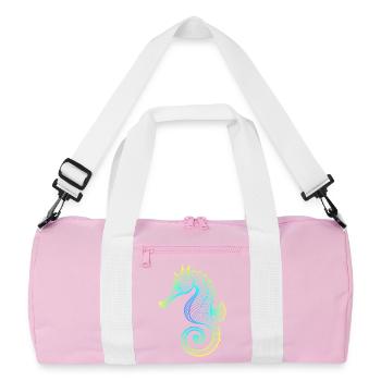 Hippocampe dégradé bleu jaune vert tribal - Sac de sport recyclé - rose/blanc - Devant