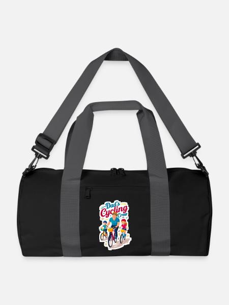 Dad's Cycling Crew Illustration - Recycled Duffel Bag - black/graphite grey
