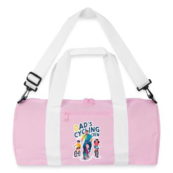 Dad's Cycling Crew Family Design - Recycled Duffel Bag - pink/white - Front