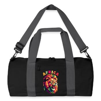 Afrikanischer Löwe - Recycelte Duffel Bag - Schwarz/Graphitgrau - Vorne