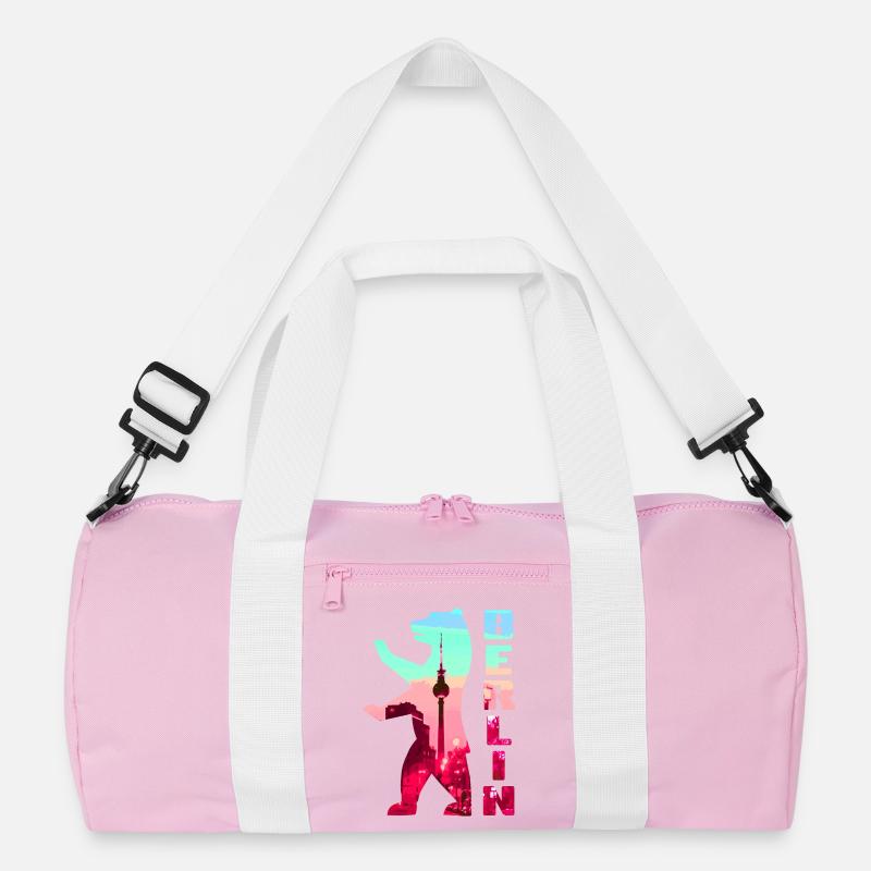 Berlin Bär Neon Silhouette Recycelte Duffel Bag