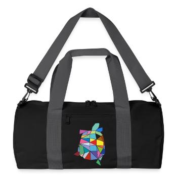 Schildkröte bunt - Recycelte Duffel Bag - Schwarz/Graphitgrau - Vorne