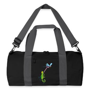 The dragonfly and the chameleon - Recycled Duffel Bag - black/graphite grey - Front