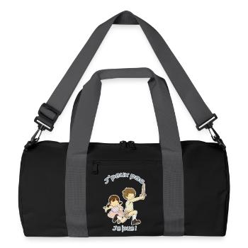Je peux pas, je joue ! - Sac de sport recyclé - noir/gris graphite - Devant