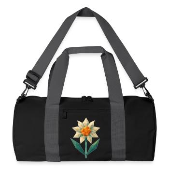 Fleur géométrique - Edelweiss - Sac de sport recyclé - noir/gris graphite - Devant