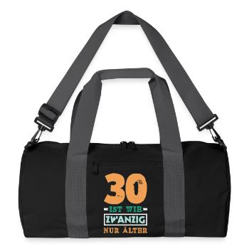 Funny 30th birthday gift - Recycled Duffel Bag - black/graphite grey - Front