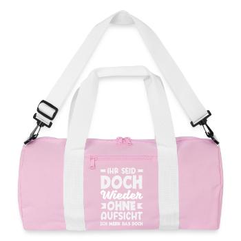 Encore une fois sans surveillance – sarcasme - Sac de sport recyclé - rose/blanc - Devant