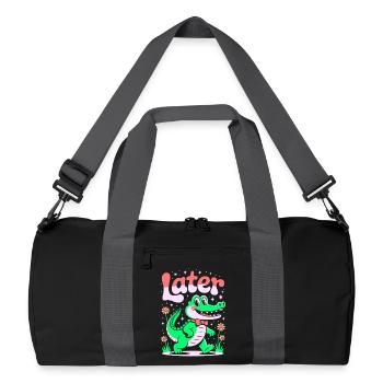 See You Later Aligator - Alligator Retro Design - Recycled Duffel Bag - black/graphite grey - Front