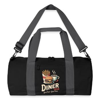 Diner 1958 - Recycelte Duffel Bag - Schwarz/Graphitgrau - Vorne