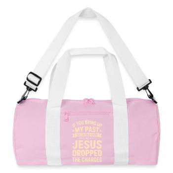 My Past: Jesus Acquitted - Recycled Duffel Bag - pink/white - Front