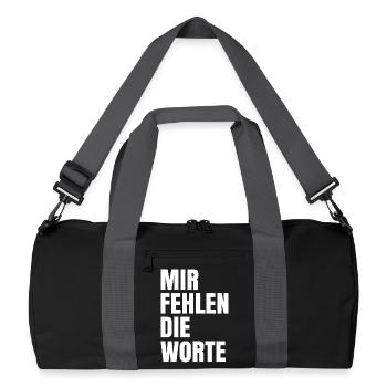 Je suis à court de mots - Sac de sport recyclé - noir/gris graphite - Devant