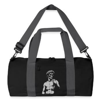 David Michelangelo mit Totenkopfmaske Noir-Porträt - Recycelte Duffel Bag - Schwarz/Graphitgrau - Vorne
