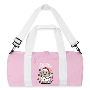 Lustiges Schaf Weihnachten Schäfer Bauernhof  - Recycelte Duffel Bag - Rosa/Weiß - Vorne