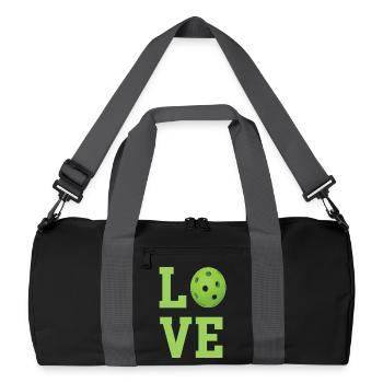 Pickleball-Liebe - Recycelte Duffel Bag - Schwarz/Graphitgrau - Vorne