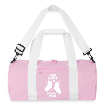 Totalement perdue sans tes chaussettes - Sac de sport recyclé - rose/blanc - Devant