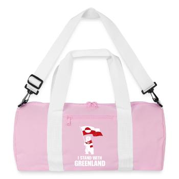 Soutien Groenland: Ours et Drapeau - Sac de sport recyclé - rose/blanc - Devant