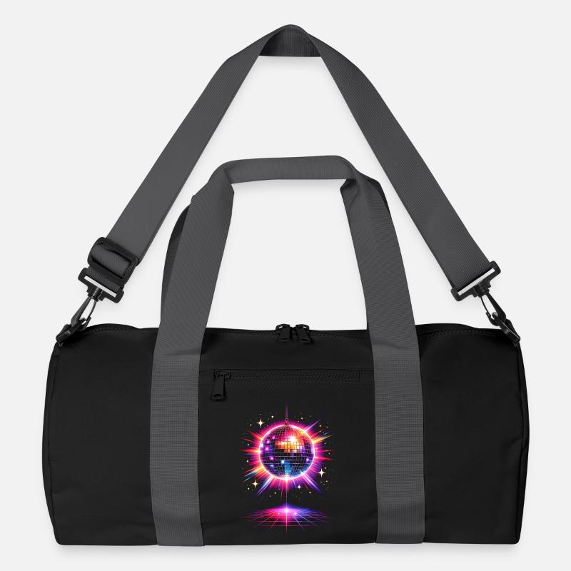 Disco Ball Neon 80s Design Recycled Duffel Bag