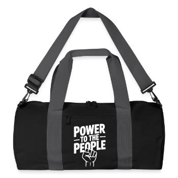 Macht für das Volk - Recycelte Duffel Bag - Schwarz/Graphitgrau - Vorne