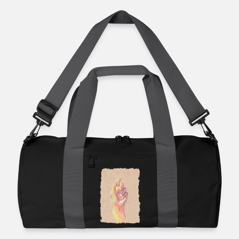Pastel Rainbow Hand - Recycled Duffel Bag - black/graphite grey