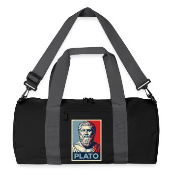 Platon-Porträt im Retro-Design - Recycelte Duffel Bag - Schwarz/Graphitgrau - Vorne