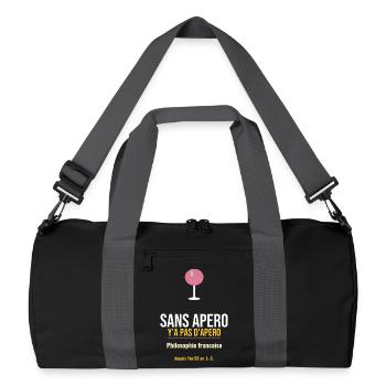 Sans Apero: Philosophie Française - Sac de sport recyclé - noir/gris graphite - Devant