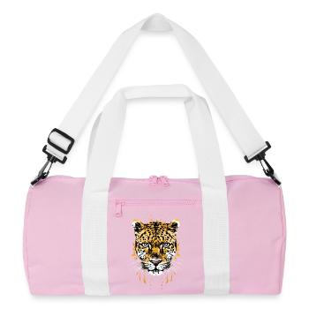 Gepard Kopf Afrika afrikanisch - Recycelte Duffel Bag - Rosa/Weiß - Vorne