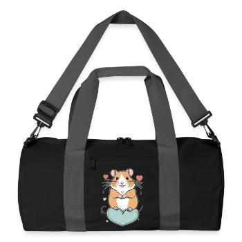 Hamster with heart - Recycled Duffel Bag - black/graphite grey - Front