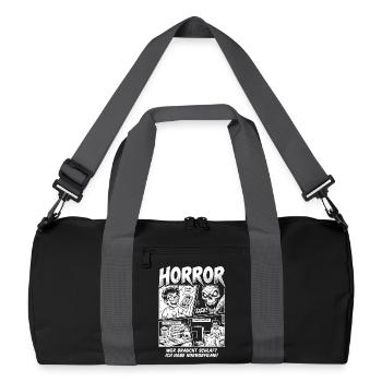 Horror VHS Kult Paradies Design - Recycelte Duffel Bag - Schwarz/Graphitgrau - Vorne